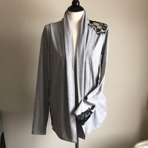 Grey Lace Cardigan